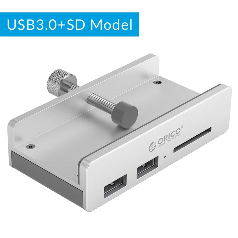 ORICO usb-хаб внешний 4 порта USB разветвитель с микро USB порт питания для ноутбука алюминиевый сплав USB3.0 концентратор с кабелем - Цвет: MH2AC-U3-SV