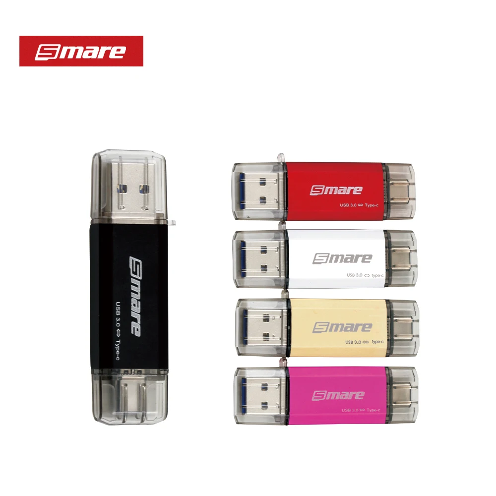 Smare type-C OTG флеш-накопитель USB 3,0 64 ГБ 32 ГБ 16 ГБ флеш-накопитель смартфон память Мини USB карта type-C 3,1 двойной разъем