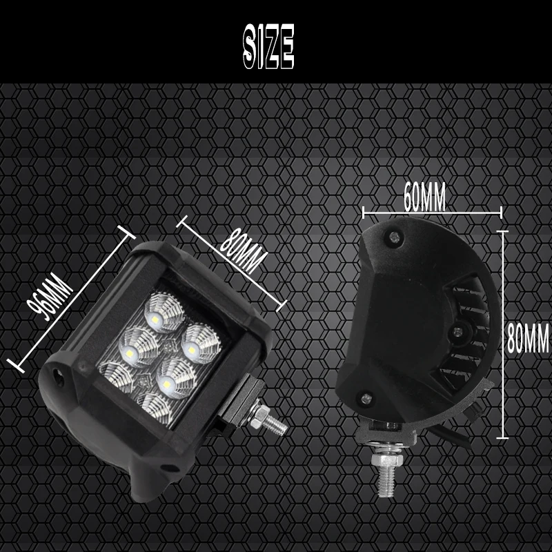 18 Вт лампа рабочего света 4x4 6000 K Автомобильные светодиодные светильники для баров парковочные лампы для автомобиля, мотоцикла универсальные