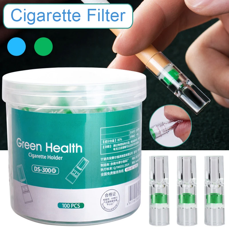 

100pcs/set for Smoking Reduce Tar Filtration Cleaning Holder Disposable Tobacco Cigarette Filter HB