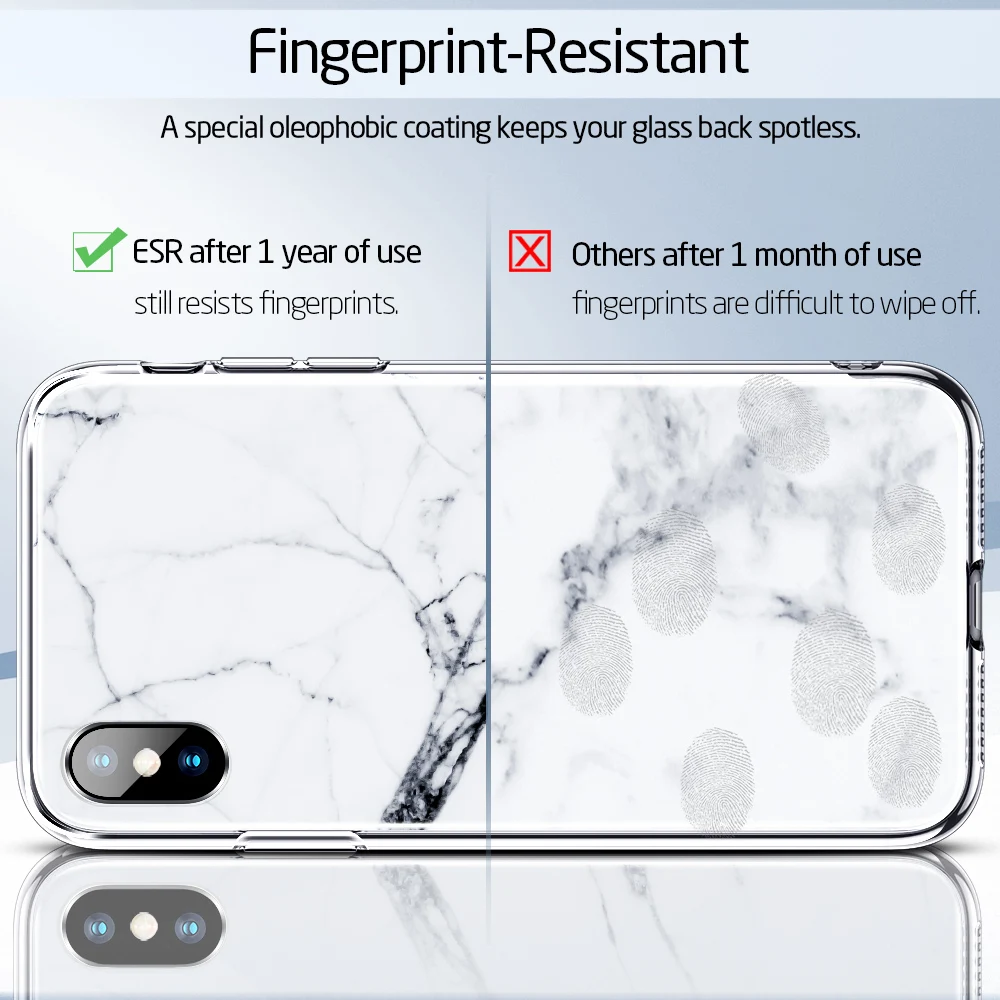 ESR мраморная окрашенная задняя крышка из закаленного стекла для iphone XS XR XS MaxFull covering Ice Crystal, чехлы из закаленного стекла