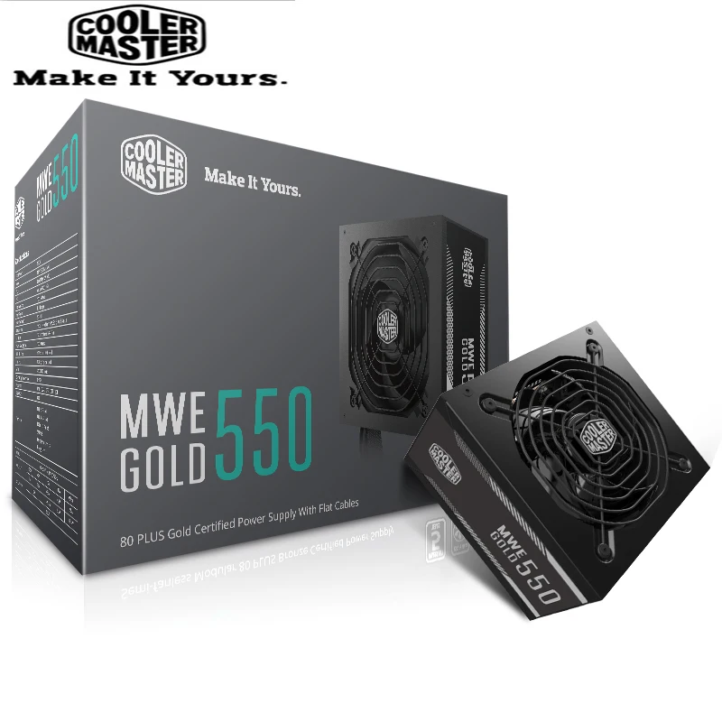 Cooler Master PC PSU компьютерный блок питания Номинальная мощность 550 Вт 550 Вт 12 см вентилятор 12 В ATX PC блок питания золотой 80 плюс для игры в офис