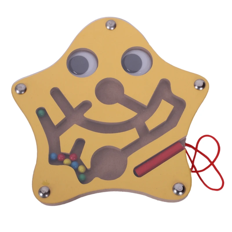 

Children'S Magnetic Toys Children'S Wooden Puzzle Game Toys Early Education Brain Teasers Wooden Magnetic Maze Pens Beads Toys