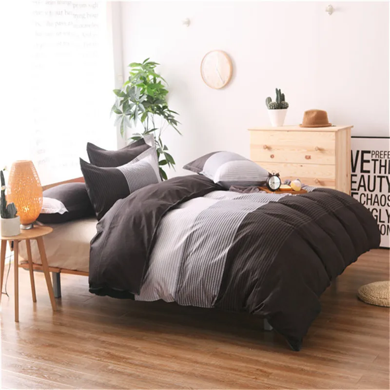 

Solstice Japanese Simple Stripes Style Duvet Cover Set 3pcs Bed Set Bed Linen Bedclothes Bedding Sets Twin Double Queen Size