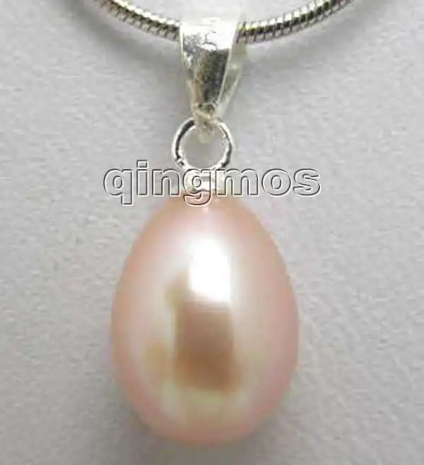 

SALE Big 7-9MM Purple Natural Drop Pearl Pendant necklace with Silver s925 16" Chain-nec5169 Wholesale/retail Free shipping
