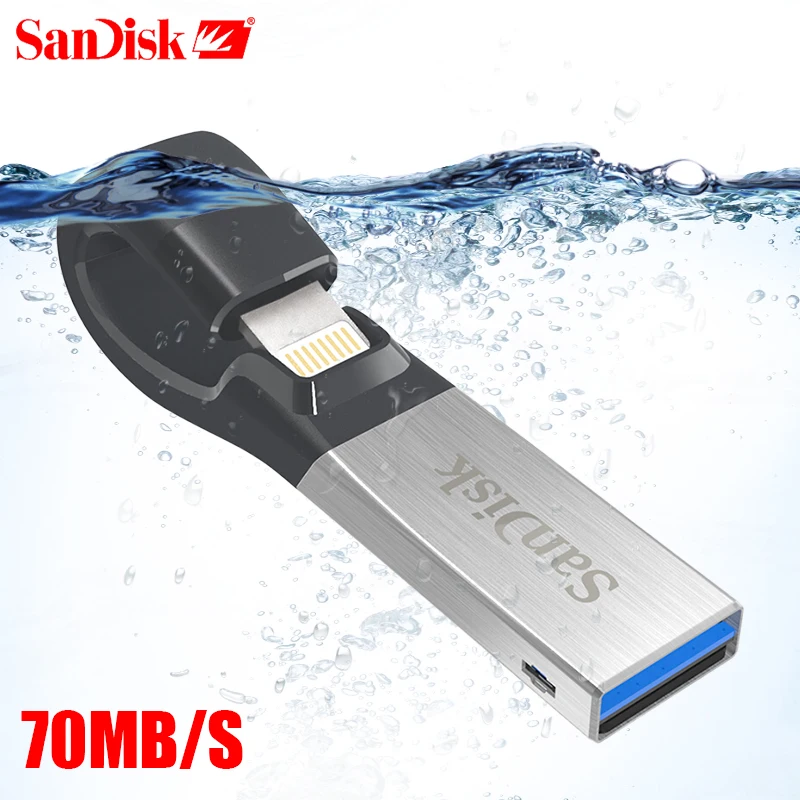SanDisk USB Flash Drive OTG USB 3.0 32GB 64GB 128GB Pen Drives Lightning USB Stick pendrive for iPhone iPad iPod APPLE MFi
