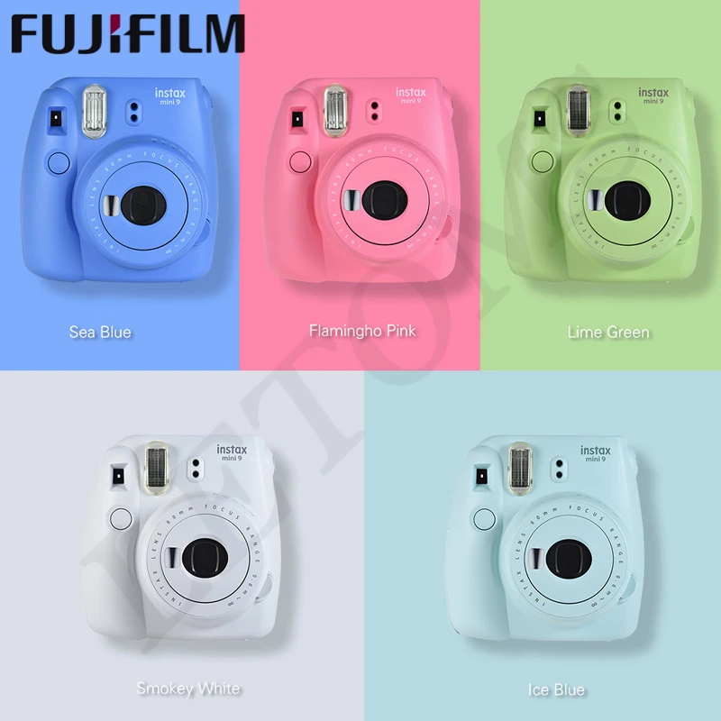 Подлинная fuji пленка Instax Mini 9 мгновенная пленка камера+ 20 листов fuji пленки белый egde fuji фото камера всплывающий объектив Авто 5 цветов