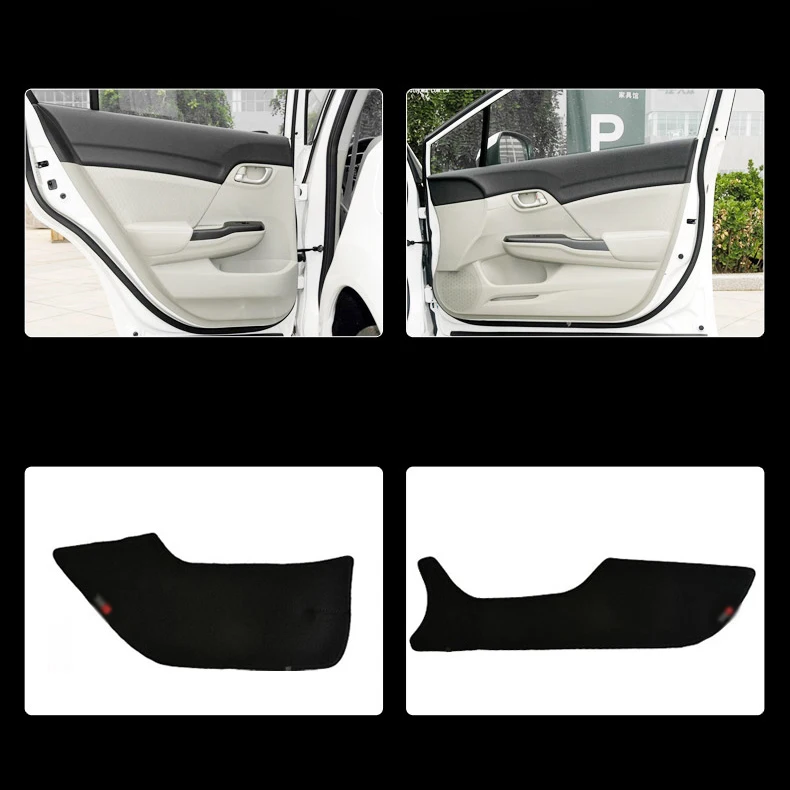 4 шт ткань защитные коврики анти удар декоративные колодки для Honda Civic 9th 2011 2014|door