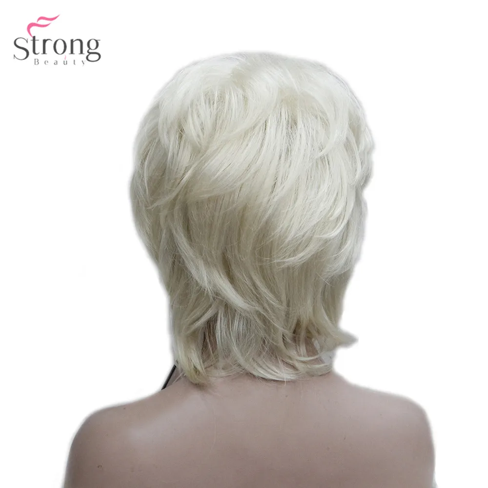StrongBeauty женский синтетический парик короткие прямые пушистые натуральные волосы монолитным парики отбеливатель блонд#613