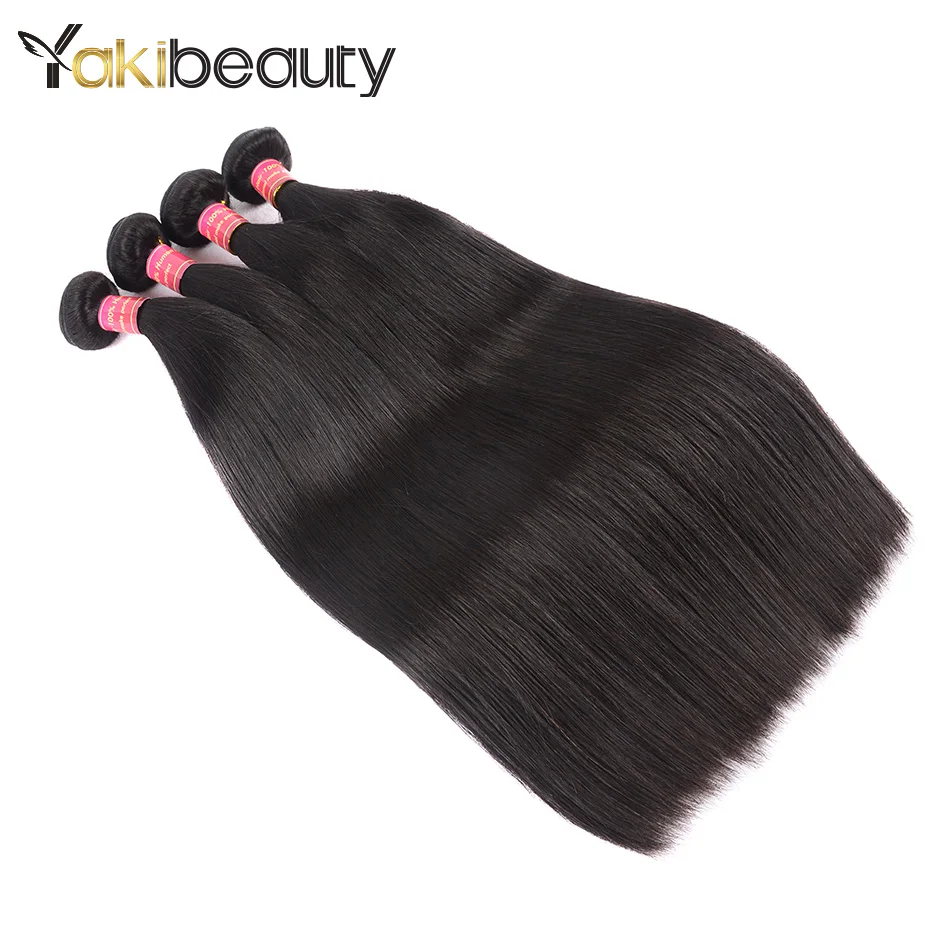 4 Bundles Malaysian Straight Hair Bundles Deals 8-28 Remy Human Hair Bundles Natural Black Color Weave Extension Yakibeuty Hair (57)