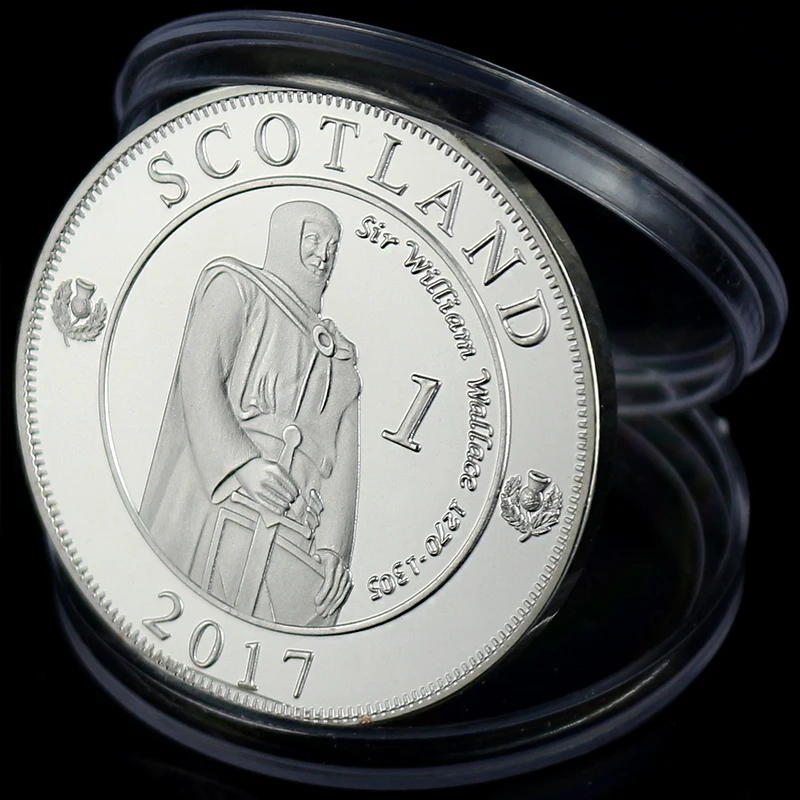 Новинка года! смелое сердце, серебряная монета, подарок, шотландский щит, памятная монета, стальная металлическая монета
