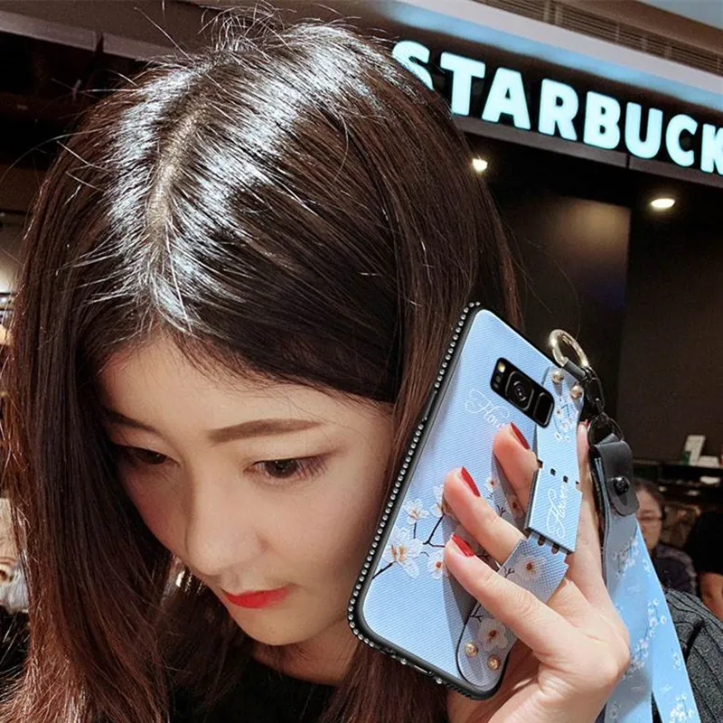 Блестящий чехол из ТПУ с алмазным ремешком для samsung galaxy s8 s9 s10 A30 A20 A70 A50 M30 20 10 A8 A9 A6 A7