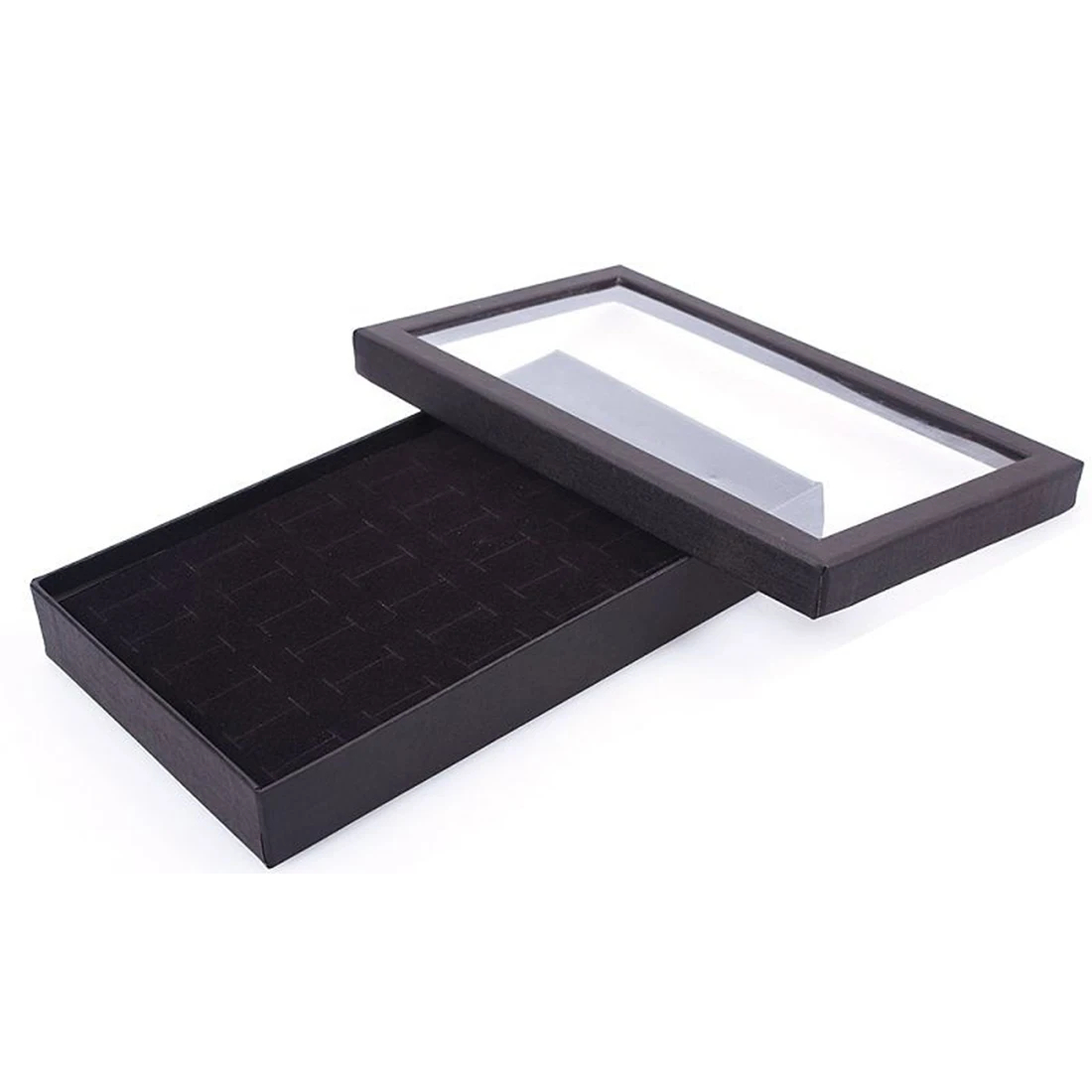 

36 Slots Ring Storage Ear Display Box Jewelry Plastic Window Organizer Holder