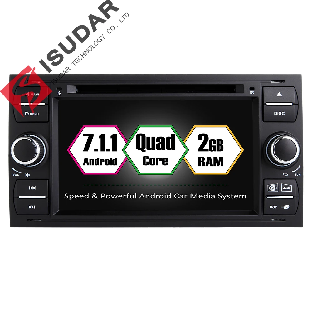 Android 7.1.1 Two Din 7 Inch Car DVD Player For Ford/Mondeo/Focus/Transit/C-MAX/S-MAX/Fiesta RAM 2G GPS Navigation Radio WIFI