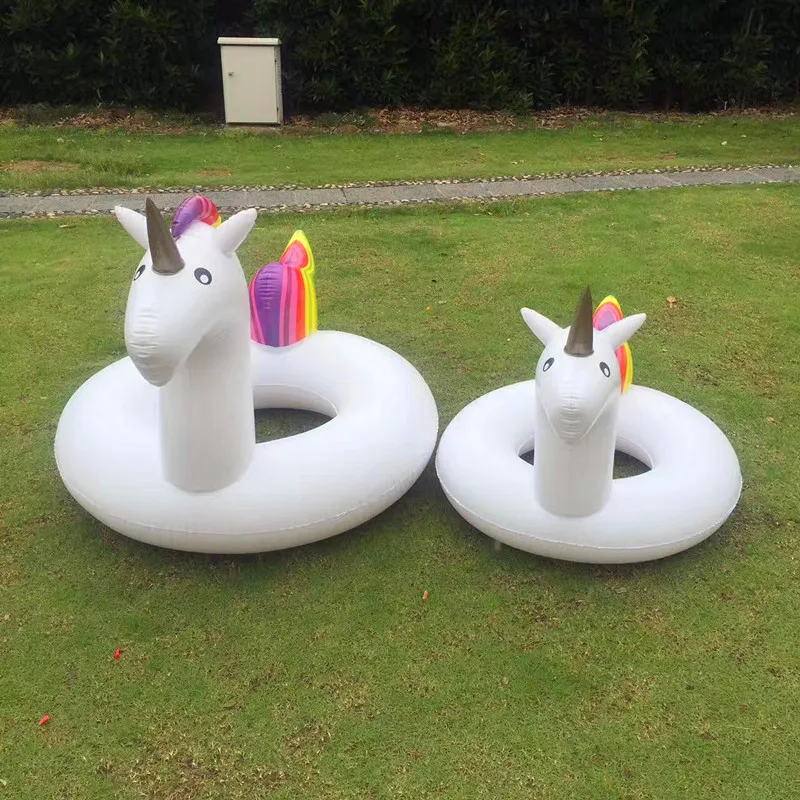Inflatable Unicorn Swimming Ring 120CM Giant Pool Float Summer Pool Baby In Water Child Rainbow Horse Floating Row unicorn (7)
