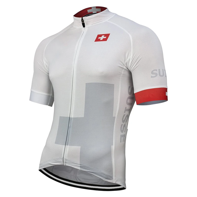 Швейцарская национальная команда, набор Джерси для велоспорта, MTB дорожный горный гоночный Топ, велосипедная одежда, белая дышащая 9D гелевая