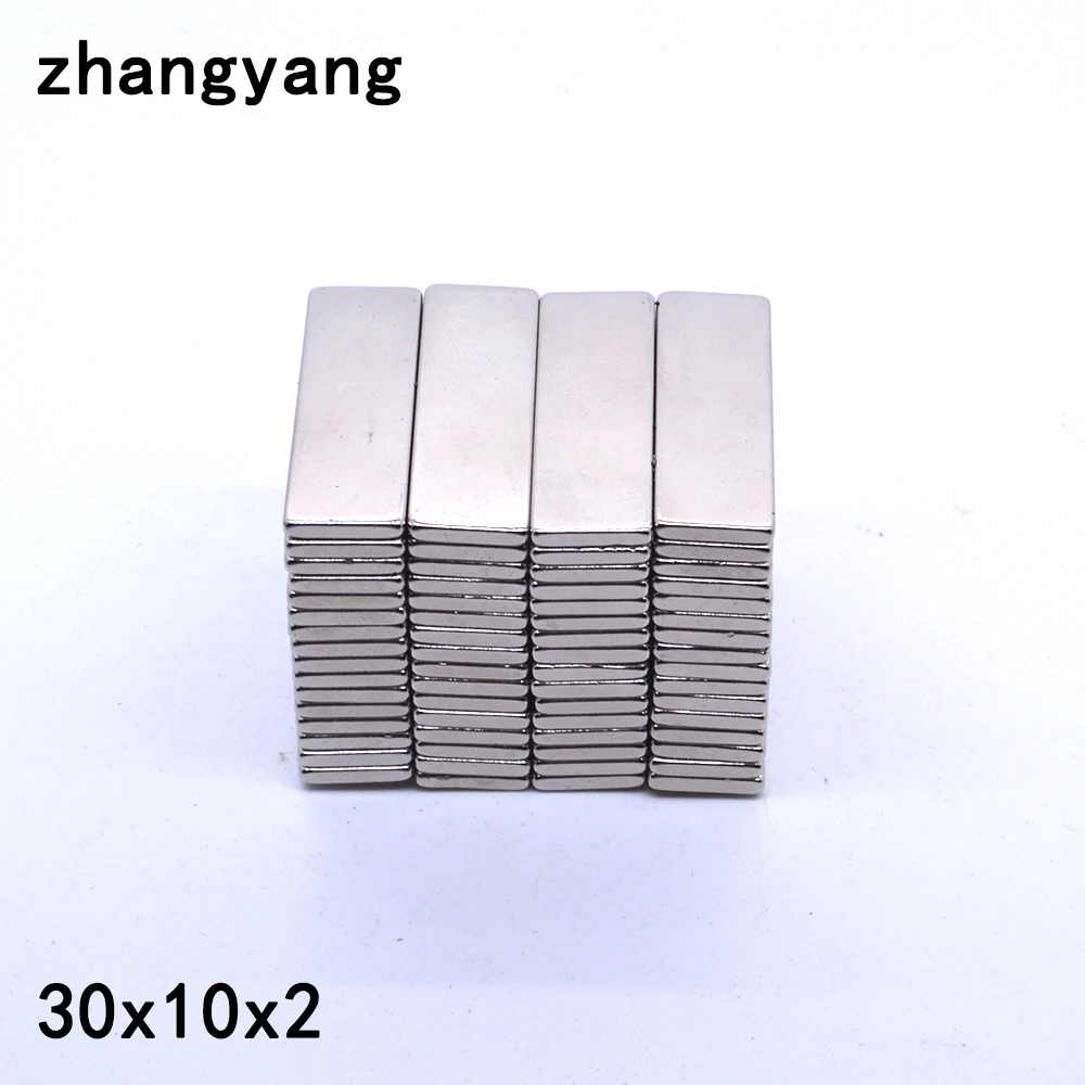 

High Quality 10pcs Super Strong Cuboid Block Neodymium Magnet Rare Earth N35 30 x 10 x 2 mm