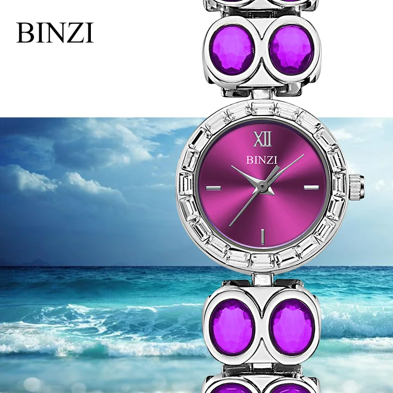 

Luxury Women Bracelet Watch 2019 Top Brand Quartz Steel Ladies Wrist Watches Rhinestone Diamond Female Purple Watch Reloj Mujer