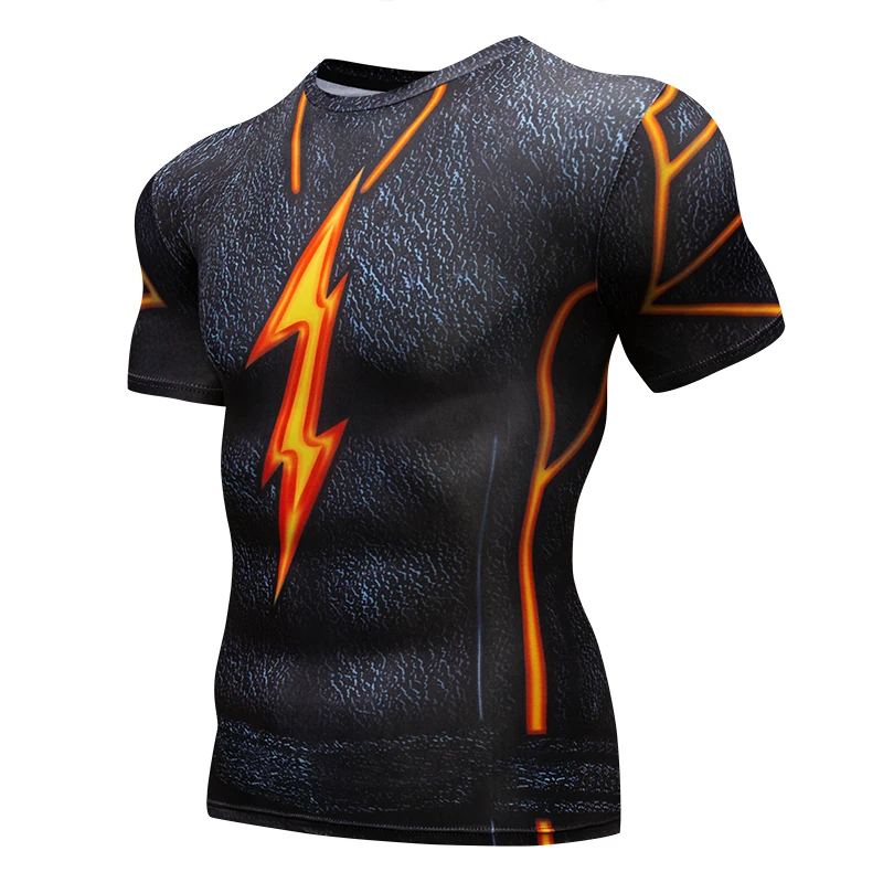 Marvel рубашка с супергероем компрессионное мужское Джерси деловой костюм велосипедная рубашка с коротким рукавом высокое дышащее нижнее белье Джерси Мужская ММА