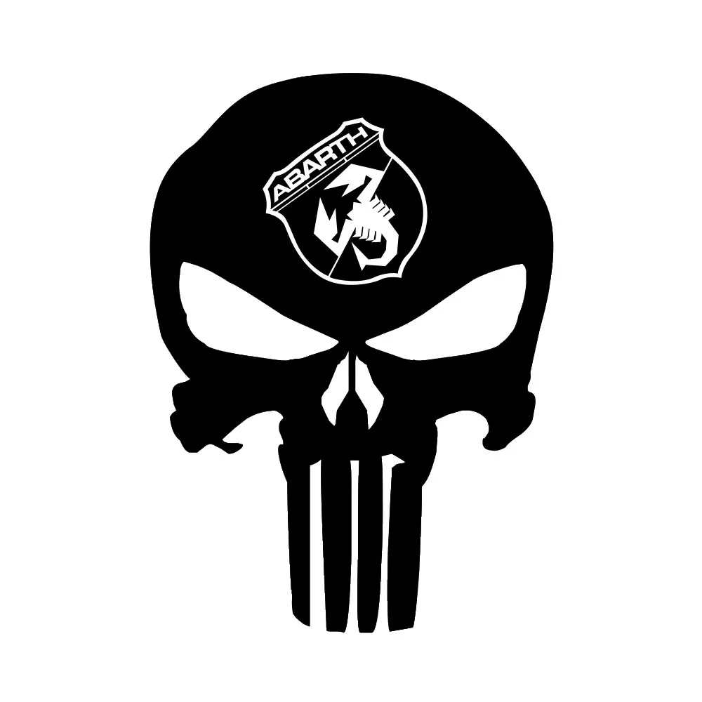 15cm FOR fiat abarth Punisher Skull Line Vinyl Decal Sticker g-001 | Автомобили и мотоциклы