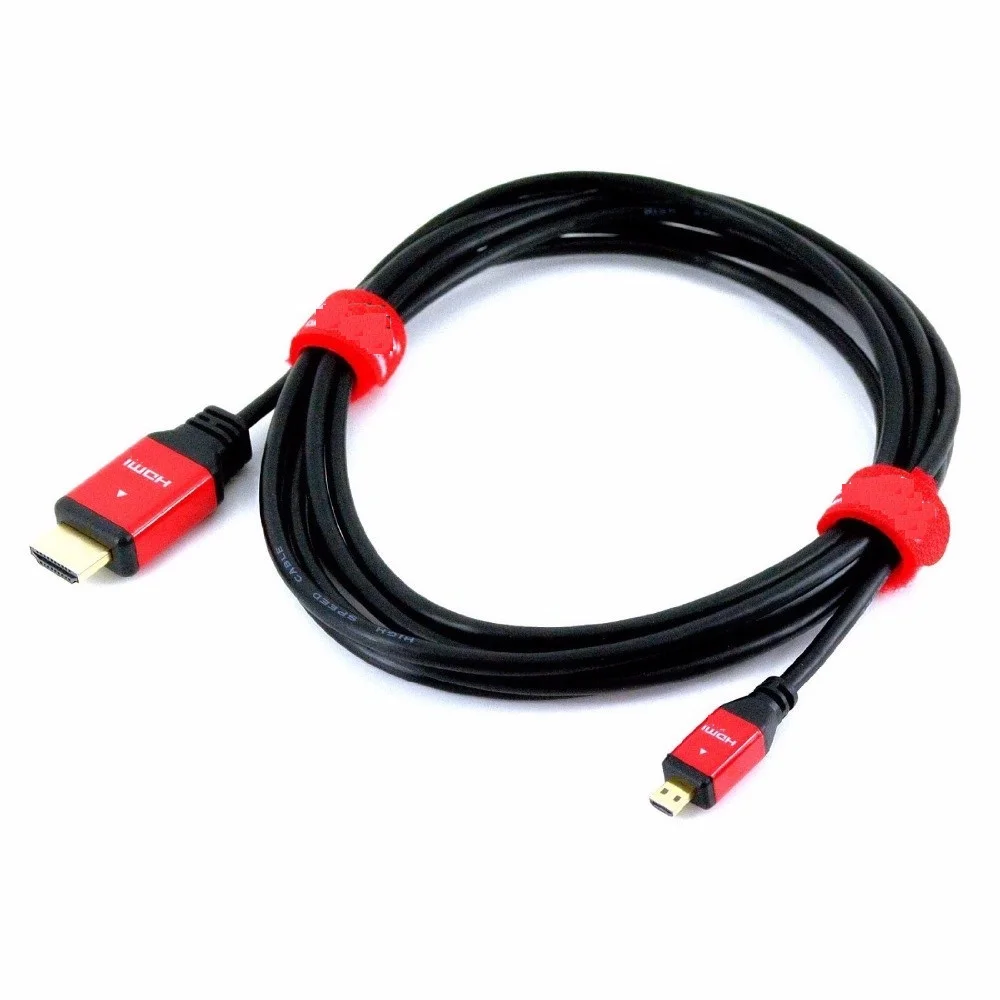 micro hdmi cable 1m 2m 3m 1.5m 5m Micro HDMI to HDMI cable with Ethernet for Cell phones for win8 4kx2k new metal shell
