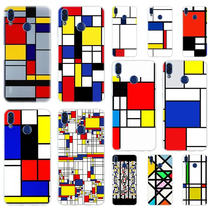 Мягкий ТПУ чехол mondrian для Huawei Honor 30 20 10 9 Lite 9a 8a 7a Pro 10X 10i 30s 20lite 10lite | Мобильные