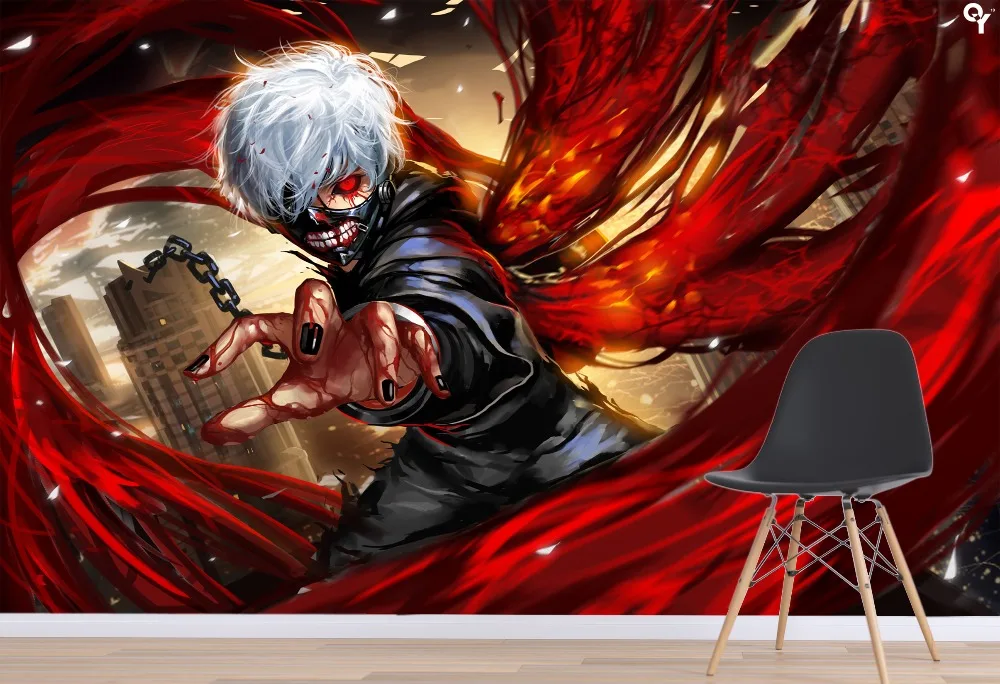 Self Adhesive 3d Tokyo Ghoul Red City 44 Japan Anime Wall Paper Mural Wall Print Decal Wall Murals Wallpapers Aliexpress