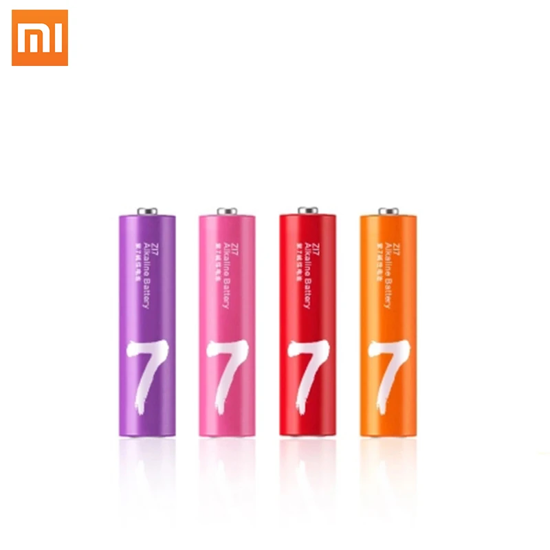 Оригинальный набор аккумуляторов xiaomi ZMI ZI7, 4 шт., AAA, 1,5 В, lkaline, Радужный одноразовый комплект аккумуляторов для камеры, мыши, клавиатуры|Батарейки| - AliExpress