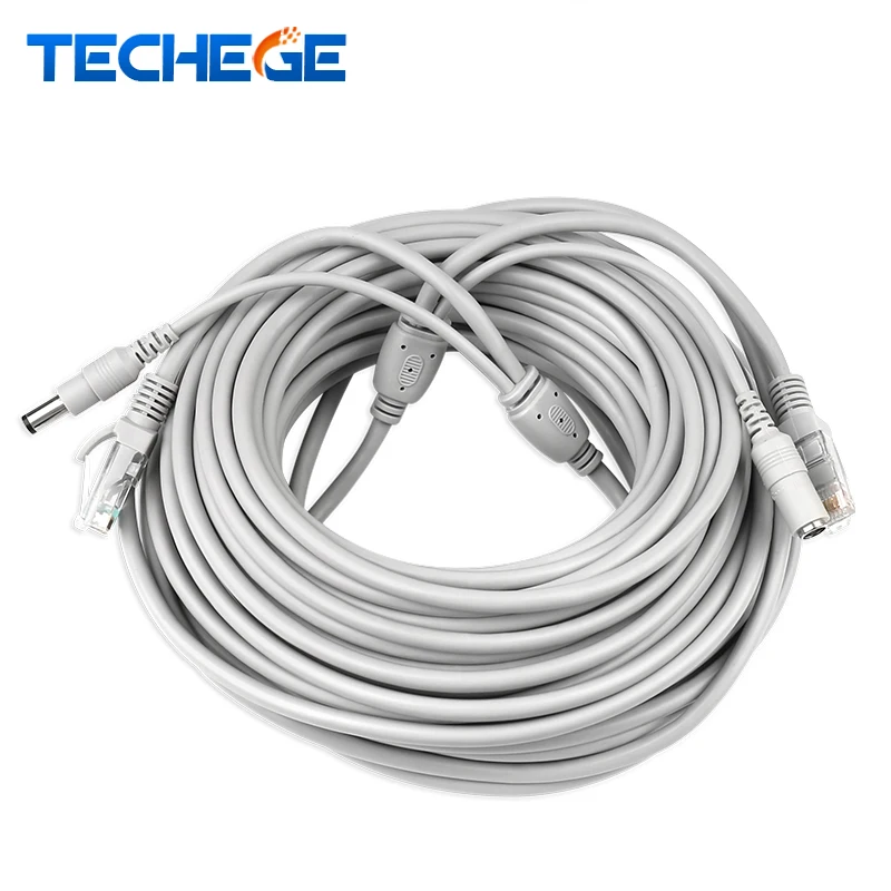 5 м 10 м 15 м 20 м 30 м CAT5e Ethernet кабель высокоскоростной RJ45 Ethernet сетевой LAN кабель+ DC 12 В Порт питания для сетевой ip-камеры