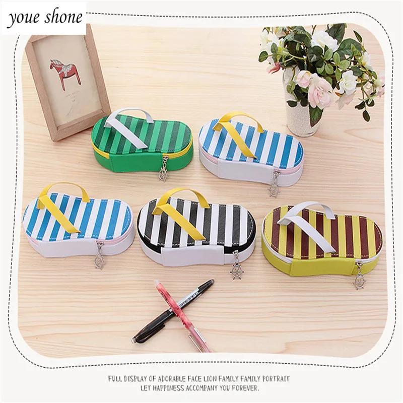 

2017year 1PIECE large capacity pencil box for slippers school multifunction cute pencil