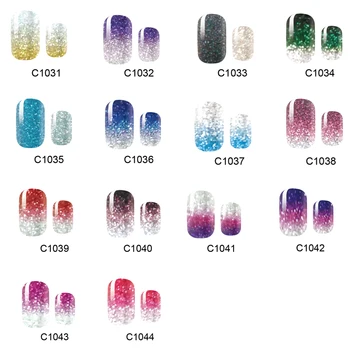 

NEW 14 Tips NAIL Art Full Cover Self Adhesive Stickers Polish Foils Tips Wrap Glitter Gradient Shiny Nail Decal Manicure