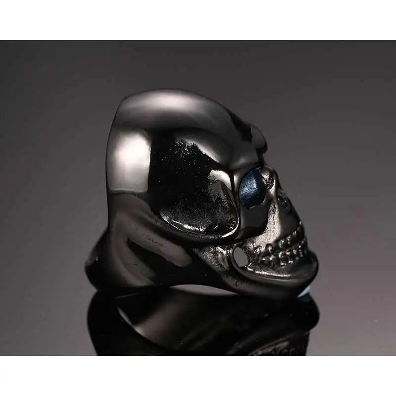 Vnox черное кольцо для Для мужчин череп Нержавеющая сталь металла большой всплеск