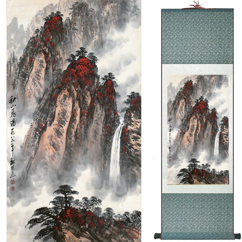 

landscape painting Home Office Decoration Chinese scroll painting mountain and River painting 2018082415