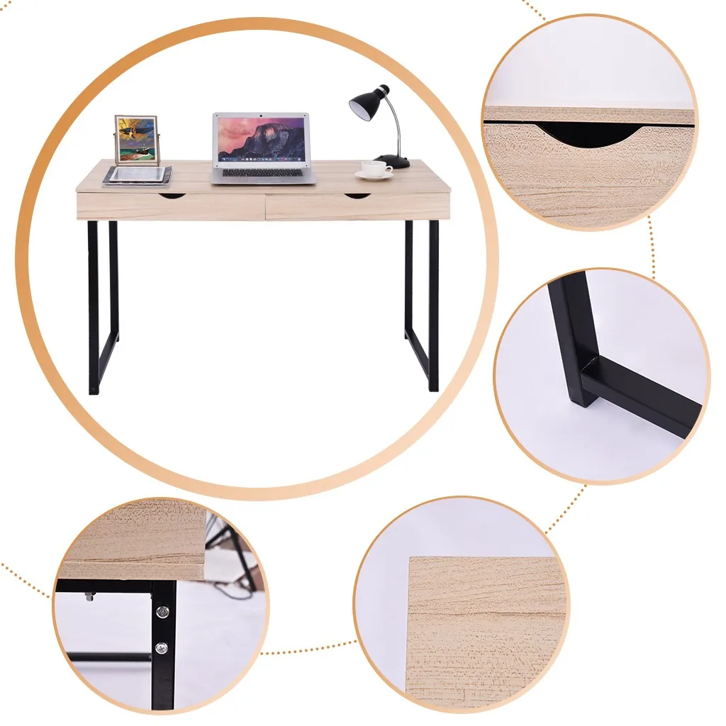 Высококачественный Компьютерный стол для ноутбука офисный стол для учебы простая рабочая станция с 2 стойка с полочками стол для ноутбука