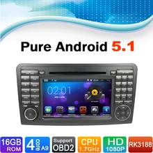 Pure Android 5.1 Car DVD Player GPS Navigation System for Mercedes-Benz ML Class W164, ML350, GL X164