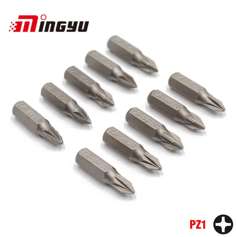 

10Pcs 1/4" 25MM Pozidriv PZ1 Screwdriver Bit Set Repair Tools Screwdrivers Kit Hex Shank Drill Bit For Power Household Hand Tool