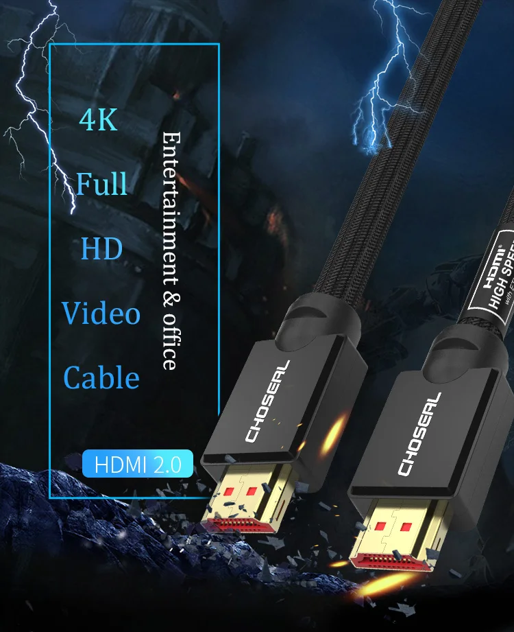 HDMI 2.0 Cable HDMI to HDMI Cable Ethernet Cable for PS3 Projector