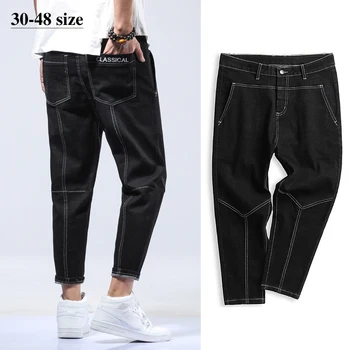 

Plus Size 42 44 46 48 Men Harem Jeans 2020 New High Quality Cotton Stretch Fashion Casual Ankle Length Pant Brand Male Clothes