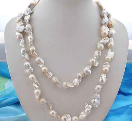 

bjc 0001694 50" baroque white Reborn Keshi pearl necklace