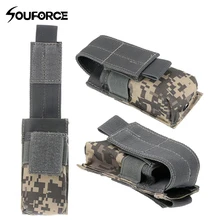 Тактический одиночный Пистолетная обойма сумка ножевой фонарик оболочка Охота Открытый Топ Ammo Molle Мешок картридж застежка сумки