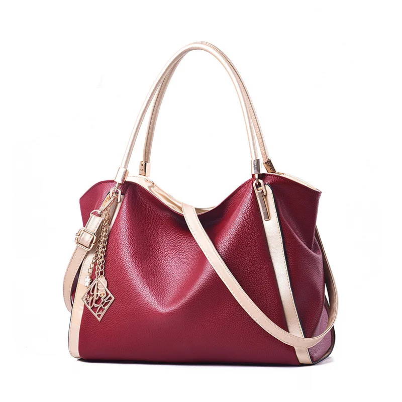 

Women Leather handbag Retro Casual Zipper Solid Handbags Tote Shoulder Ladies Handbags 2019 New Style Bags Female Korean-Style S