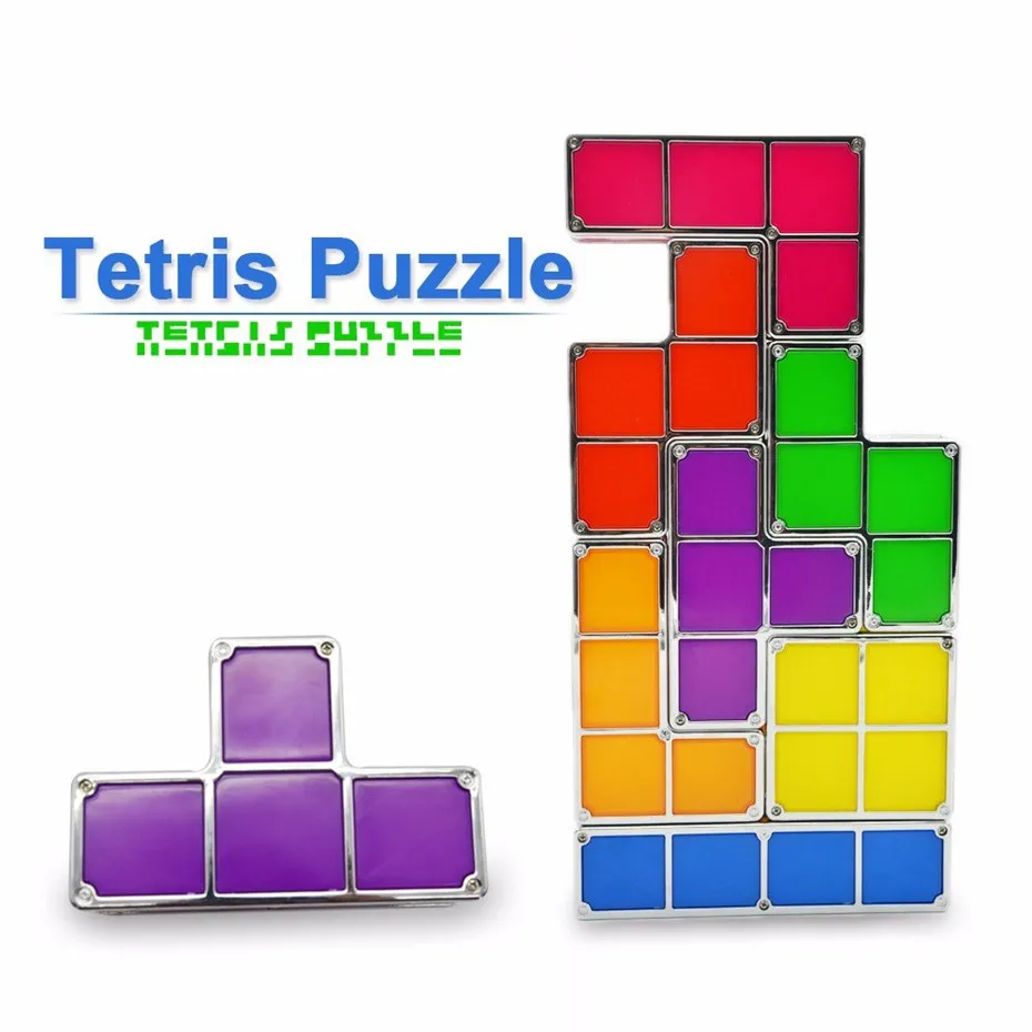 DIY Tetris светильник-головоломка, Штабелируемый светодиодный настольный светильник, конструктор, блок, Ночной светильник, ретро игровая башня, детский Красочный светодиодный светильник