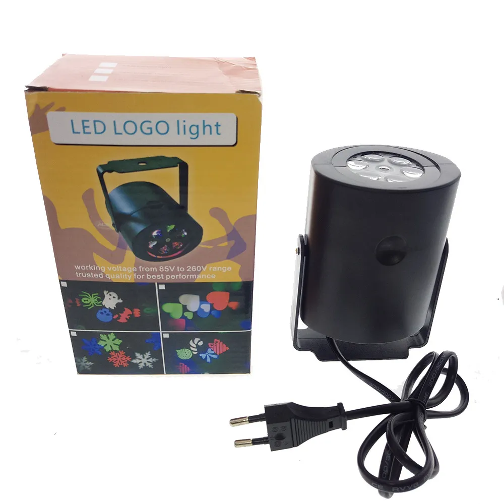 Высококачественный светодиодный фонарик-проектор, пейзаж, открытый, рождественские, вечерние, для сада, фильм, лампа, 4 узора, Прямая поставка - Испускаемый цвет: EU plug