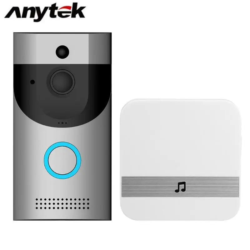 Anytek B30 wifi водонепроницаемый видео умный дверной звонок приемник 720P Беспроводная домофонная сигнализация ИК ночное видение IP камера PIR Обнаружение