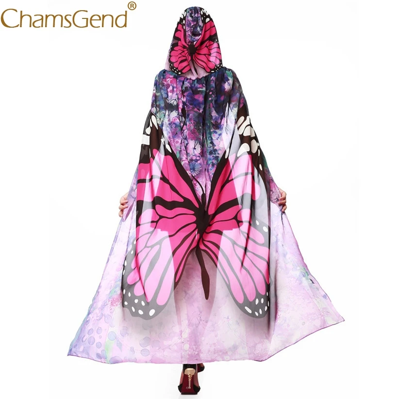 

Chamsgend Drop Shipping Hot Women Butterfly Wings Chiffon Cosplay Cloak Poncho Cape For Halloween Festival Show 71018