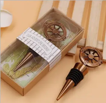 

100pcs New Stainless Steel Compass Wine Stopper Bridal Wedding Gift Wine Bottle Stopper