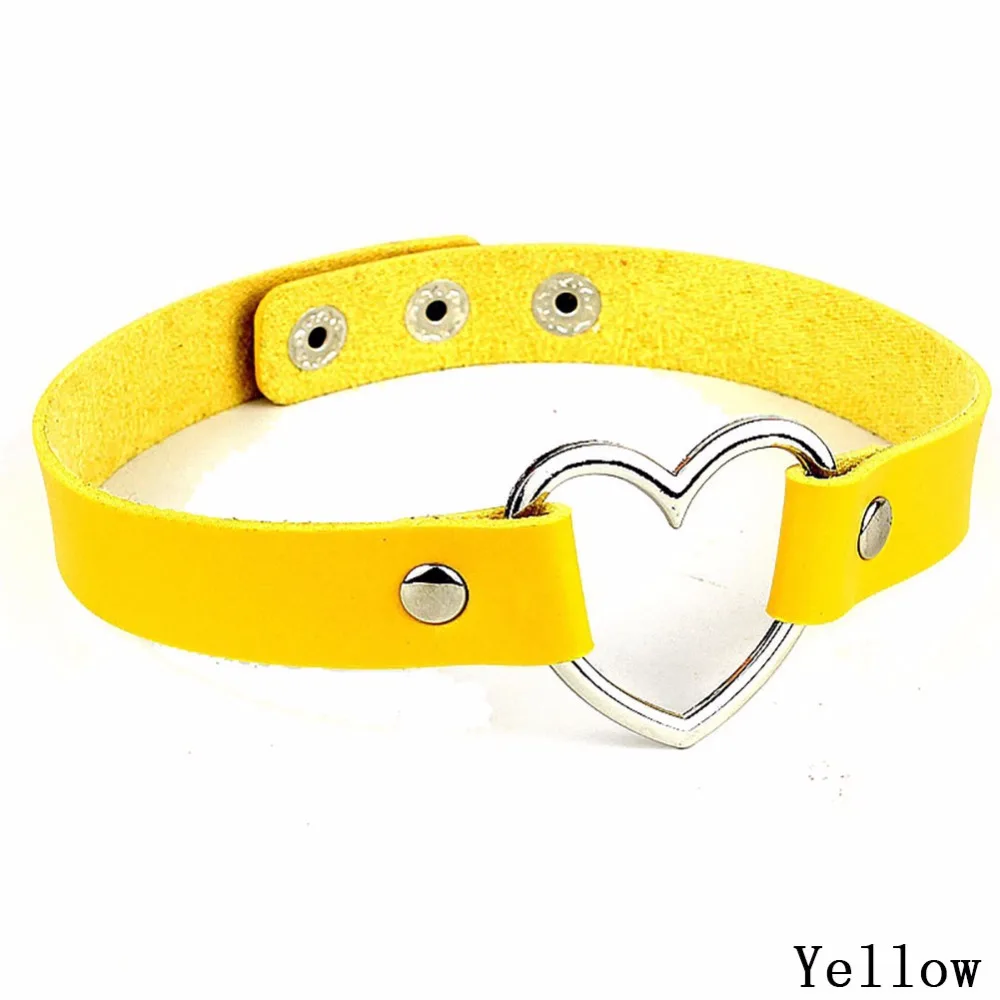 Leather Choker Heart Studded Spike Rivet Buckle Collar Necklace for Women Punk Gothic Sexy Punk Fashion #252909