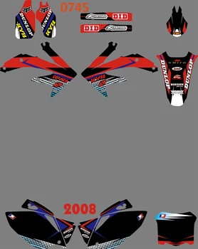 

3M 6 STYLES TEAM GRAPHICS BACKGROUNDS DECALS STICKERS FOR HONDA CRF450R CRF450 2008