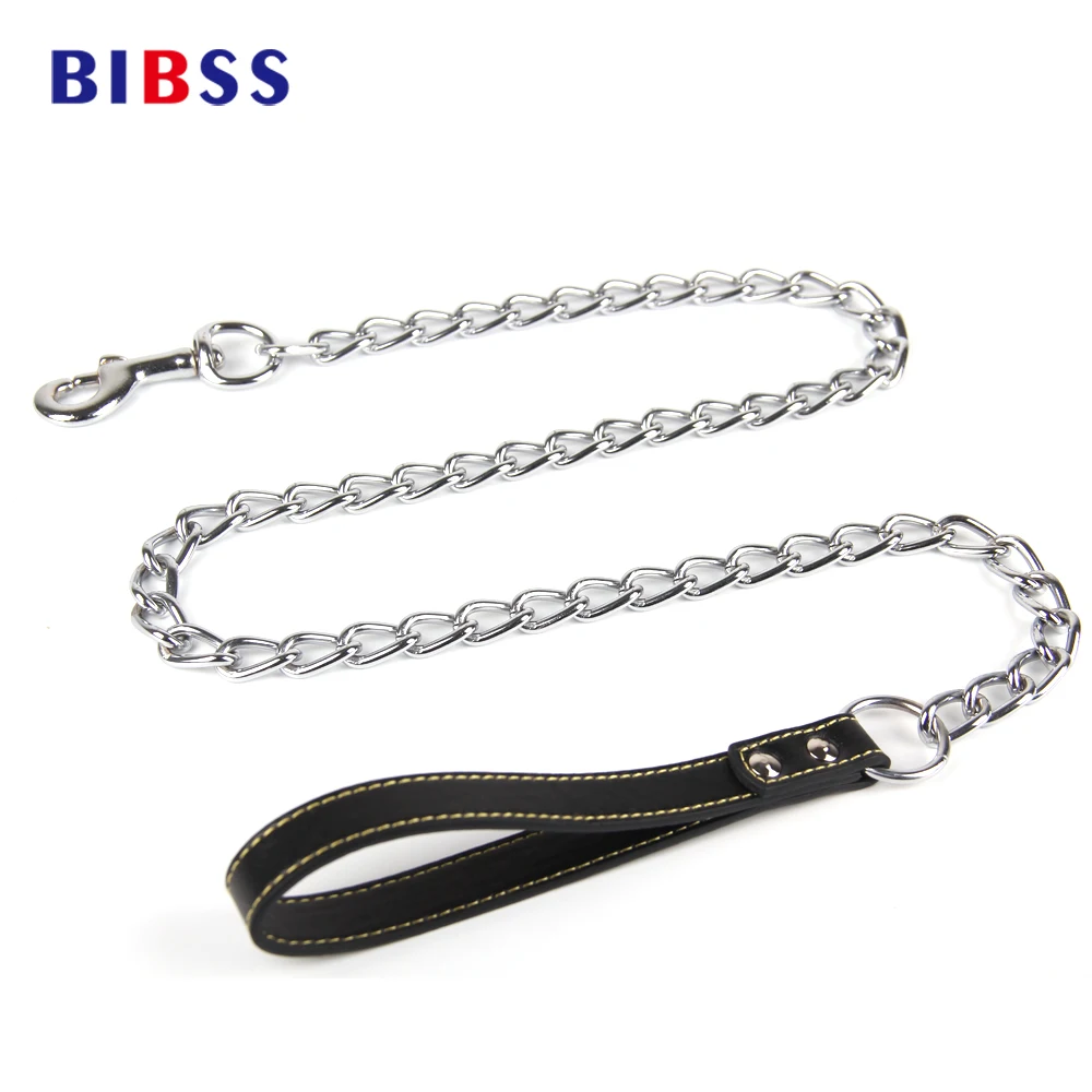 120cm Stainless Steel Dog Leash Handle Slip Lead Collars Outdoor Metal