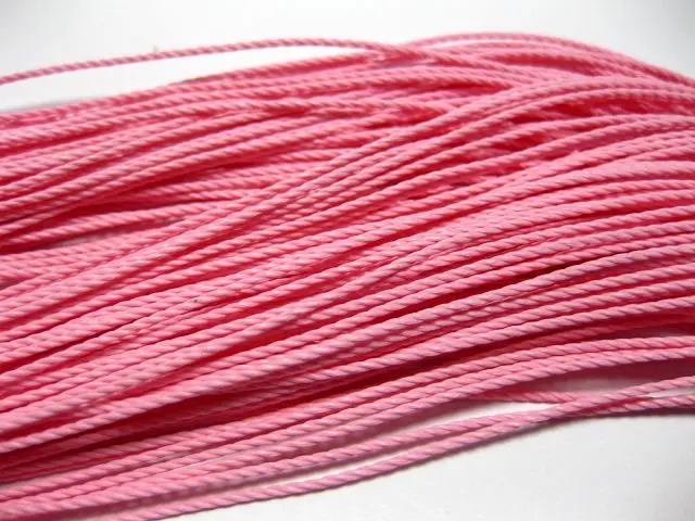

50 Meters Pink Waxed Polyester Twisted Cord String Thread Line 1mm
